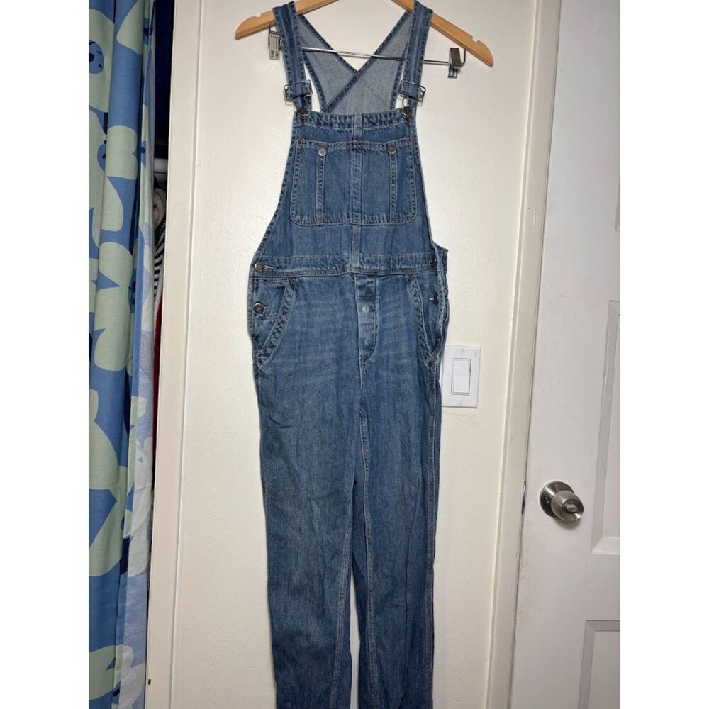 We the Free Free People Denim Overalls Women's size 24 Blue Dungarees Coveralls - Picture 2 of 7